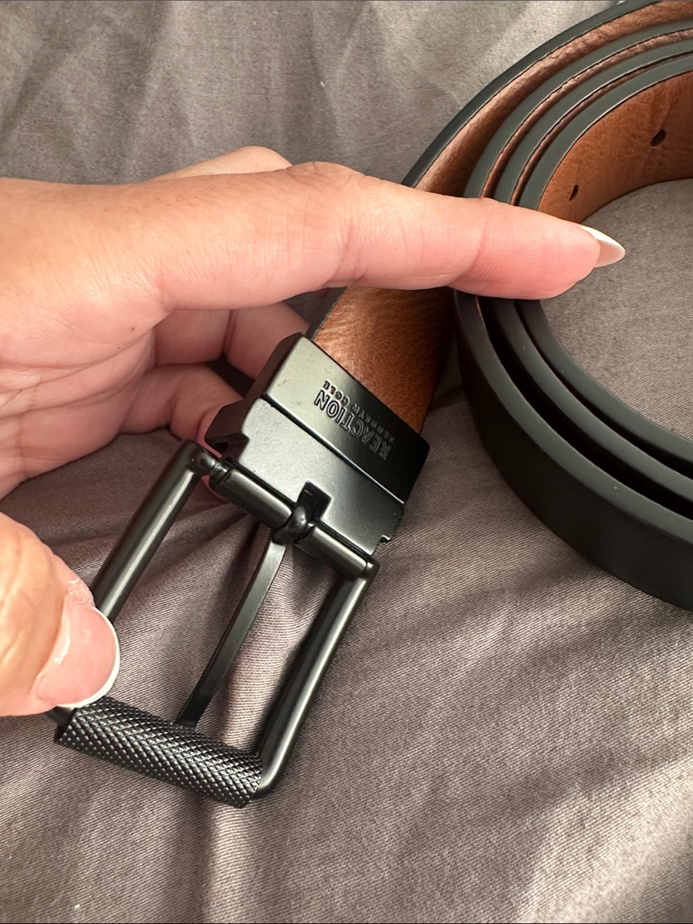 Kenneth Cole Reaction Black Men’s Leather Reversible Belt